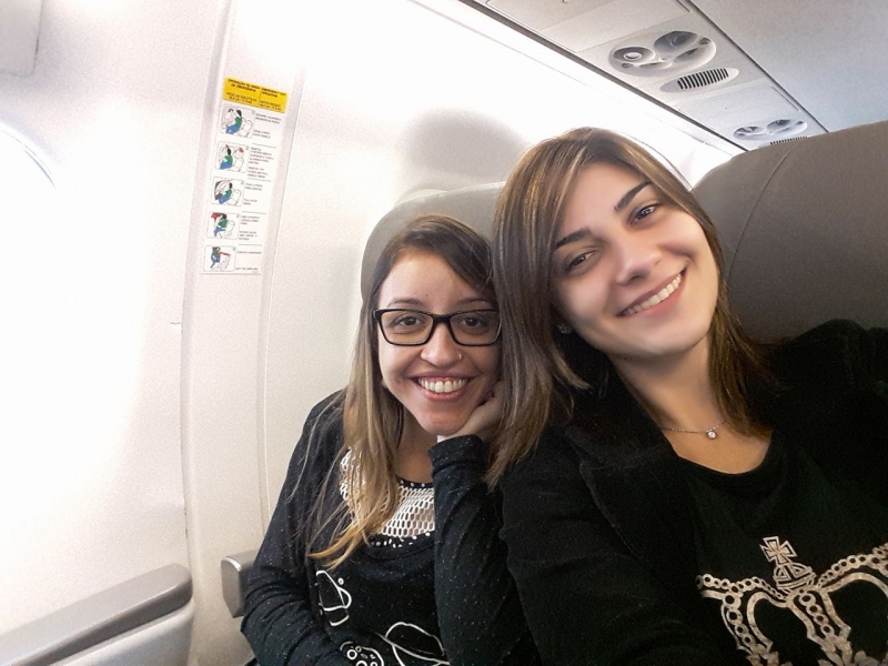 Eu e Rafa no Avião